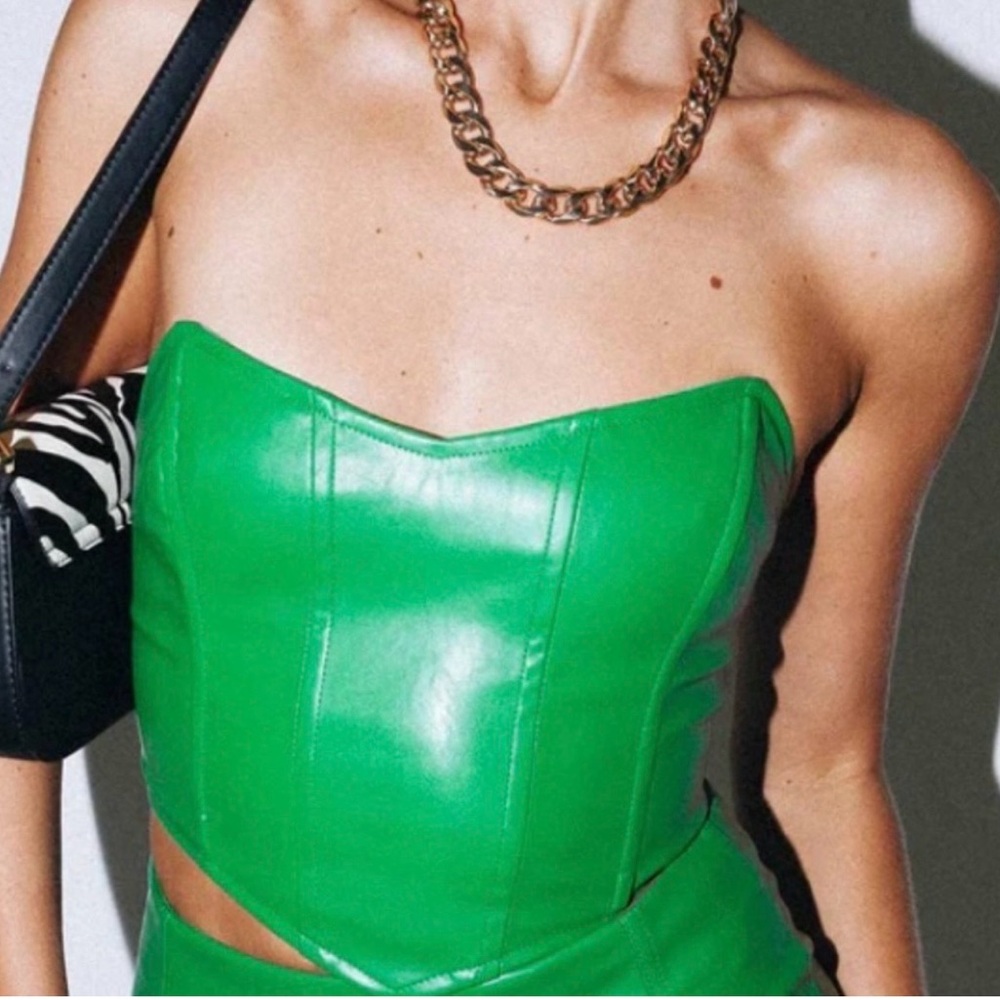Princess Polly Jessica Bustier Bright Green Strapless Crop Top